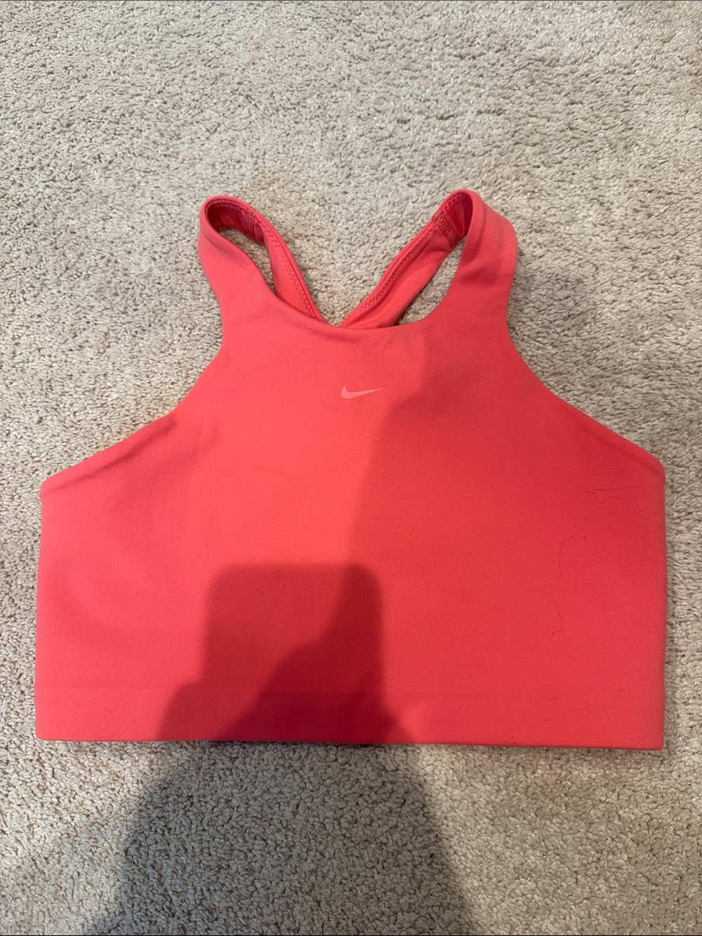 Nike Coral/Pink High-Neck Racerback Sports Bra